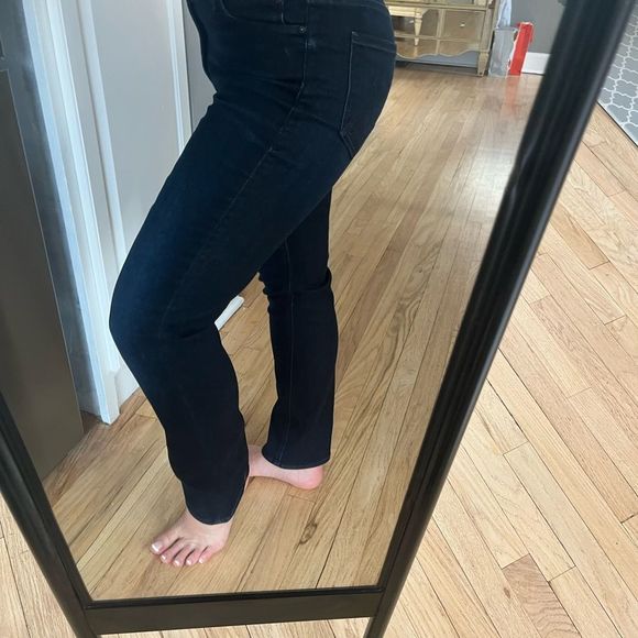 MOTHER Women's Straight Leg Jeans - Dark Blue - Picture 7 of 14